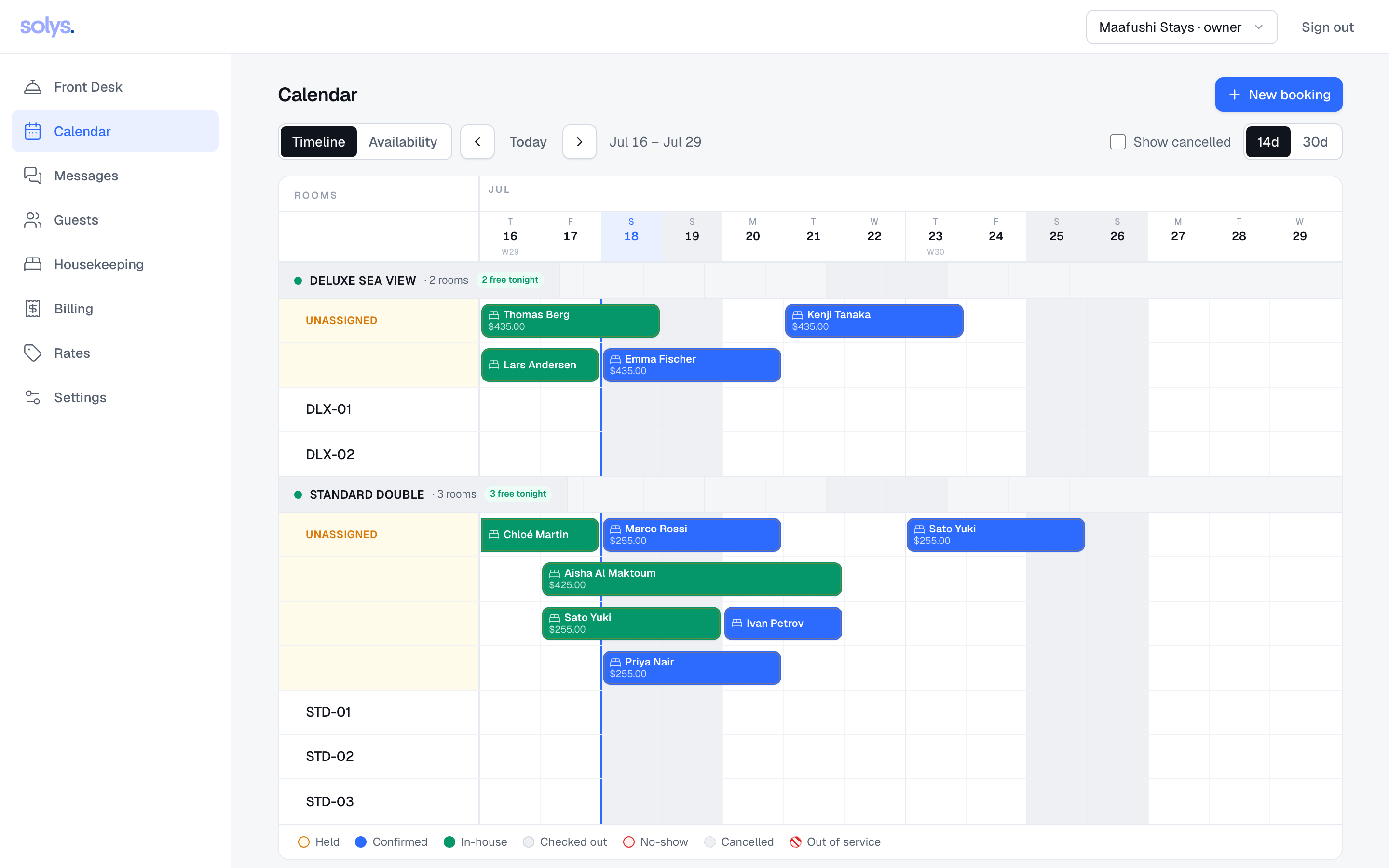 Calendar timeline